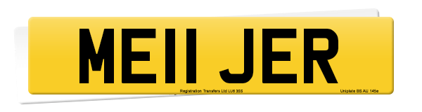 Registration number ME11 JER